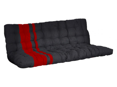 Futon MODULO spécial banquette-lit - 135x190cm - coloris noir et rouge